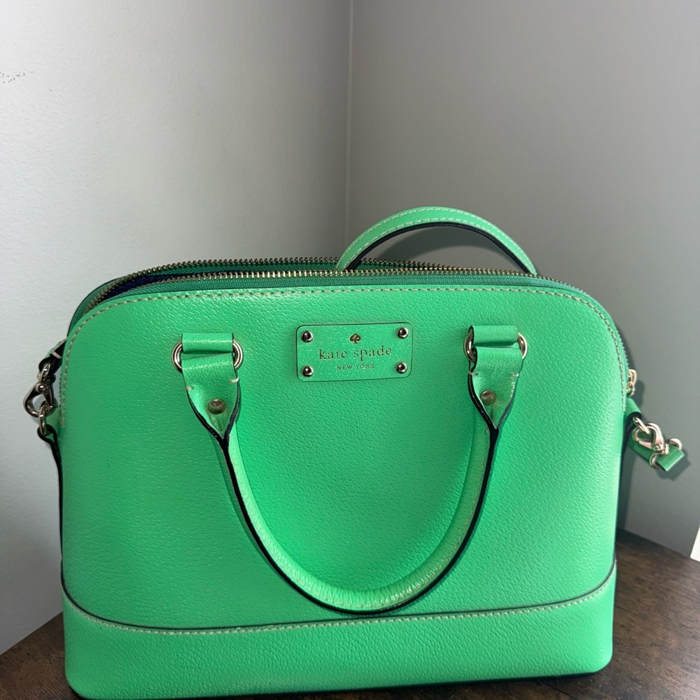 Kate Spade Green Purse with Silver Hardware